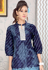 Take the fashion industry by storm in this beautiful printed kurti. This simple and pretty kurti has beautiful floral print and lace work. This drape material is cotton. The entire ensemble makes an excellent wear. This is a perfect casual wear readymade kurti. Slight Color variations are possible due to differing screen and photograph resolutions.