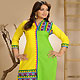 Yellow and Green Cotton Readymade Tunic