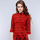 Red Cotton Readymade Indo Western Tunic