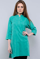 This tunic is nicely designed with self print and patch work. This is perfect casual wear readymade tunics. This drape material is cotton. Bottom shown in the image is just for photography purpose. Slight color variations are possible due to differing screen and photograph resolution.