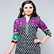 Black and Purple Cotton Readymade Indo Western Tunic
