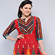 Red Cotton Readymade Indo Western Tunic