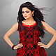 Red and Black Georgette Readymade Tunic