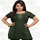 Green and Black American Crepe Readymade Tunic