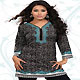 Black, Off White and Turquoise Blue American Crepe Readymade Tunic