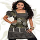 Off White, Black and Olive Green American Crepe Readymade Tunic