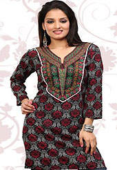 This grey and deep pink american crepe readymade tunic is nicely designed with floral print and patch work. This is a perfect casual wear readymade kurti. Bottom shown in the image is just for photography purpose. Minimum quantity order 12pcs in each style. Slight Color variations are possible due to differing screen and photograph resolutions.