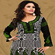 White, Green and Black American Crepe Readymade Tunic