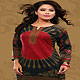 Black and Red Cotton Readymade Tunic