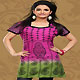 Magenta and Pastel Green Cotton Readymade Tunic