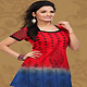 Red and Blue Cotton Readymade Tunic