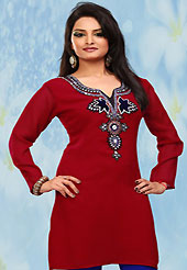 This simple and pretty kurti has beautiful embroidery patch work is done with stone work. This drape material is georgette chiffon. The entire ensemble makes an excellent wear. This is a perfect casual wear readymade kurti. Bottom shown in the image is just for photography purpose. Minimum quantity order 12pcs in each style. Slight Color variations are possible due to differing screen and photograph resolutions.