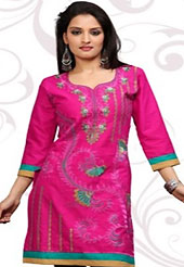 This simple and pretty kurti has beautiful embroidery patch work is done with resham work. This drape material is cambric cotton. The entire ensemble makes an excellent wear. This is a perfect casual wear readymade kurti. Bottom shown in the image is just for photography purpose. Minimum quantity order 12pcs in each style. Slight Color variations are possible due to differing screen and photograph resolutions.