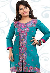 This simple and pretty kurti has beautiful embroidery patch work is done with resham work. This drape material is cambric cotton. The entire ensemble makes an excellent wear. This is a perfect casual wear readymade kurti. Bottom shown in the image is just for photography purpose. Minimum quantity order 12pcs in each style. Slight Color variations are possible due to differing screen and photograph resolutions.