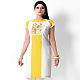 White and Yellow Cotton Readymade Tunic