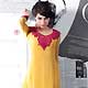 Yellow Georgette and Velvet Readymade Tunic
